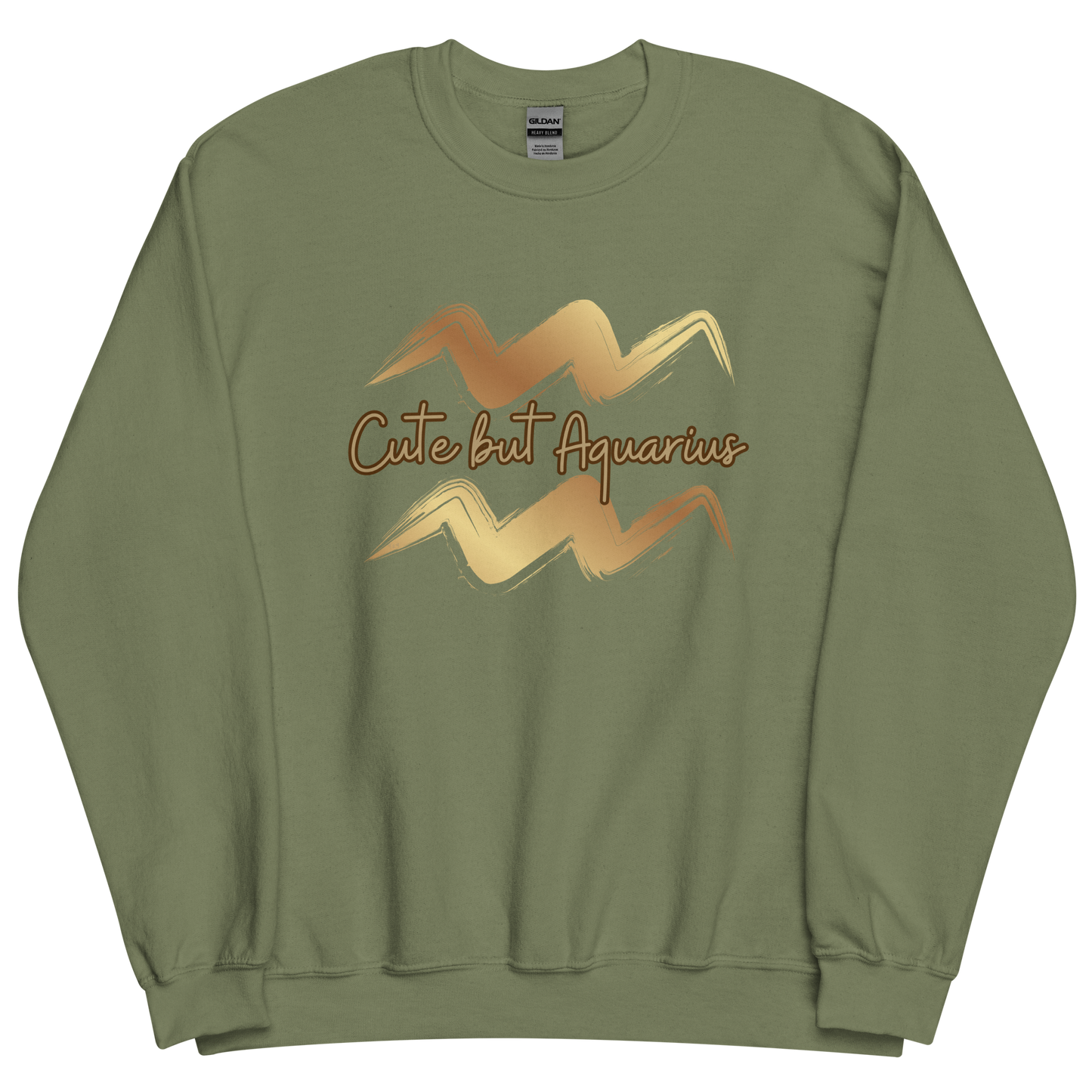Military green sweatshirt with "Aquarius" Original Nine-29 Design