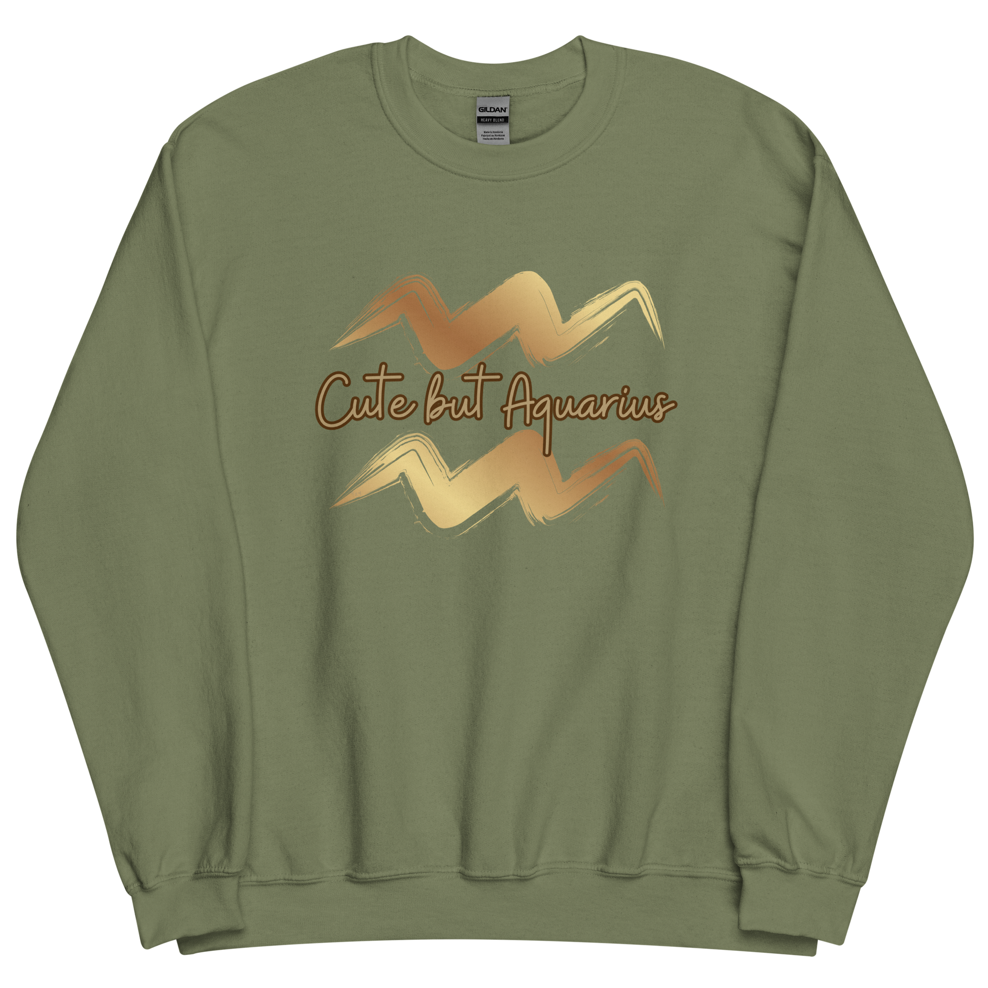 Military green sweatshirt with "Aquarius" Original Nine-29 Design