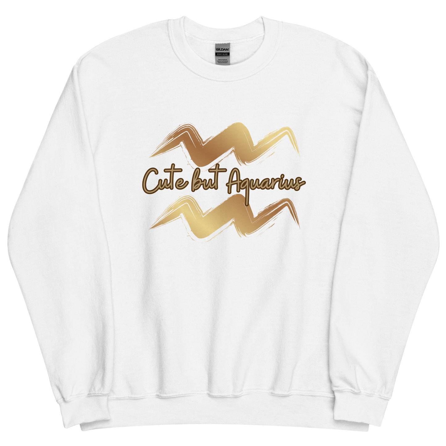 White sweatshirt with "Aquarius" Original Nine-29 Design