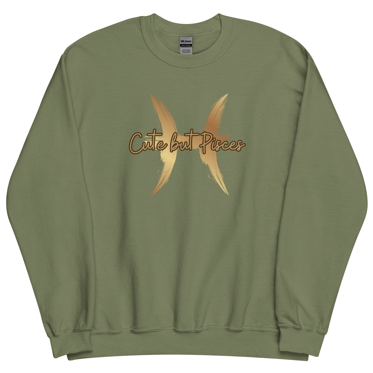 Military green sweatshirt with "Pisces" Original Nine-29 Design