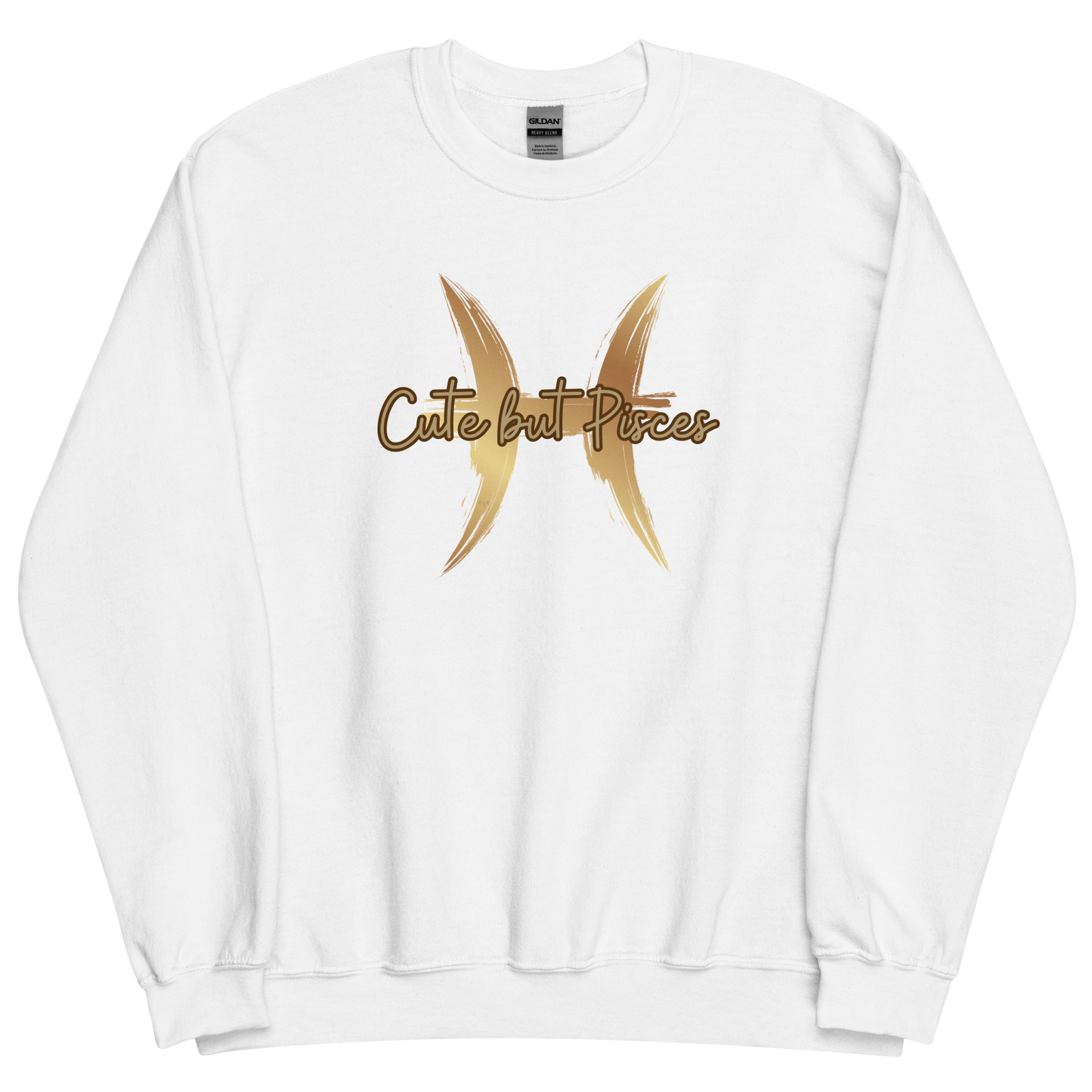 White sweatshirt with "Pisces" Original Nine-29 Design