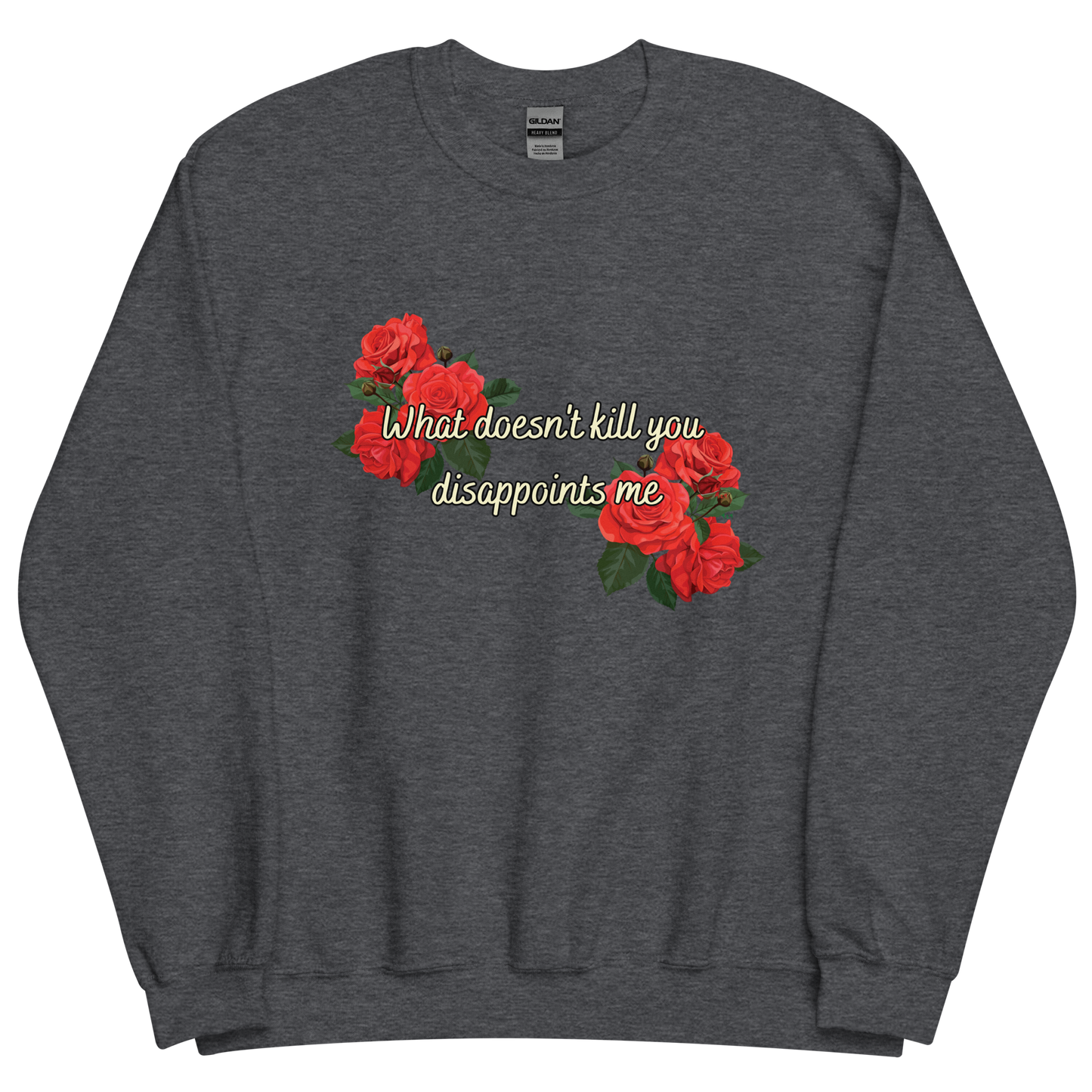 Dark grey heather sweatshirt with "WDKY" Original Nine-29 Design