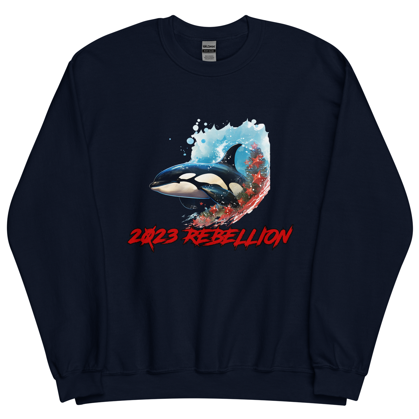 Navy sweatshirt with "2023 Rebellion" Original Nine-29 Design