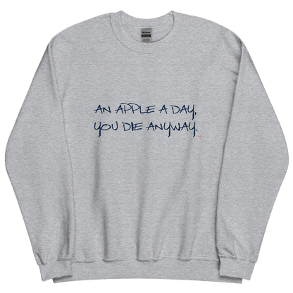 Sport grey sweatshirt with "An apple a day" Original Nine-29 design