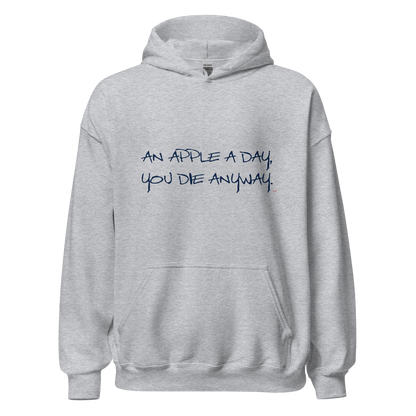 Sport grey hoodie with "An apple a day" Original Nine-29 design