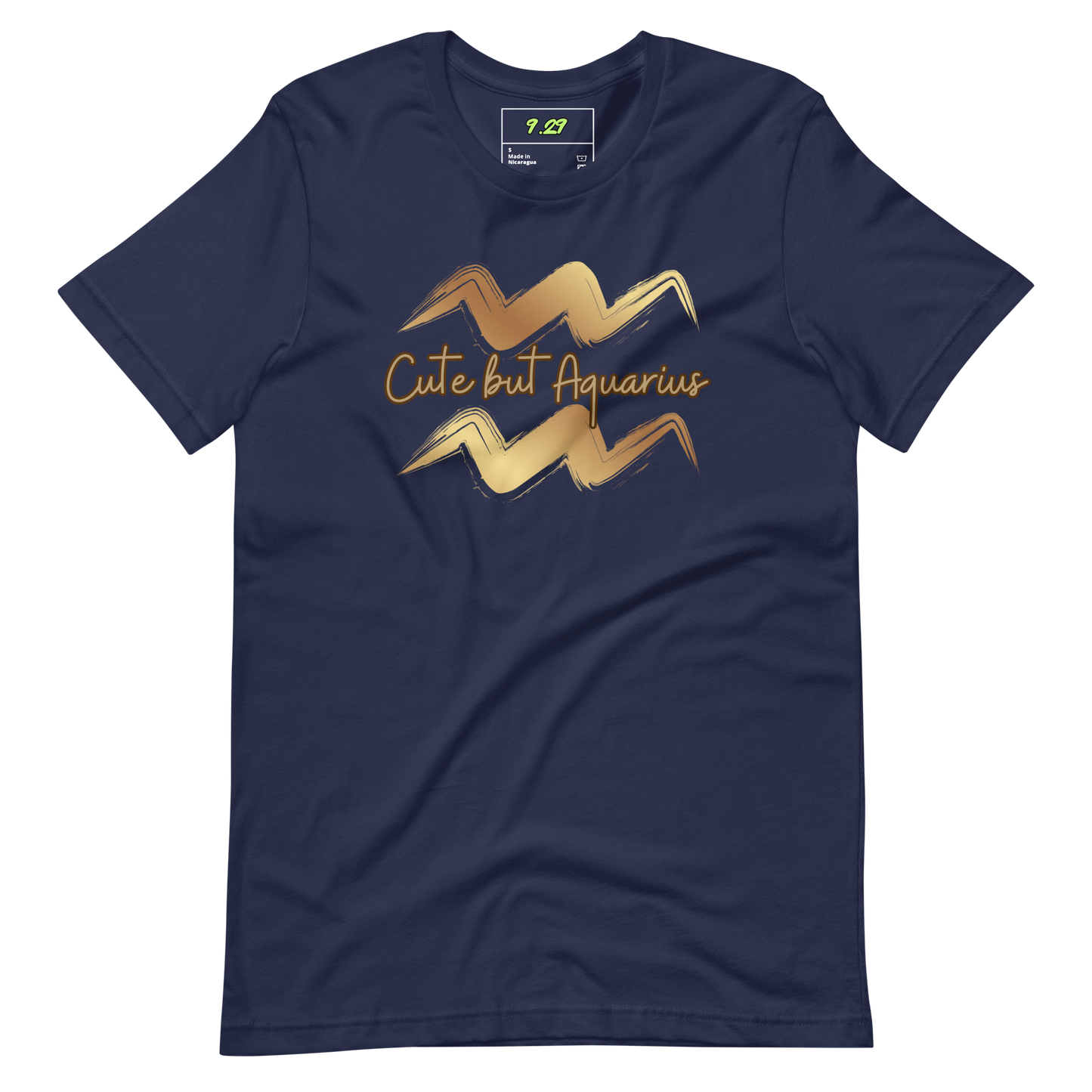 Navy t-shirt with "Aquarius" Original Nine-29 Design