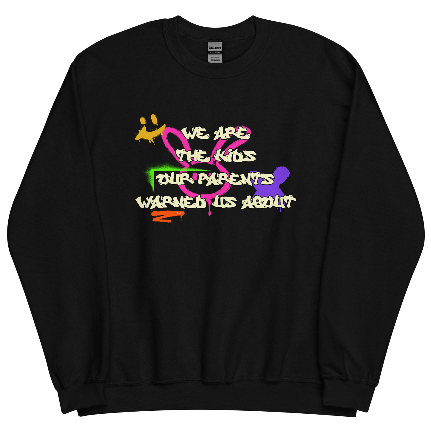 Black sweatshirt with "Bad kids" Original Nine-29 Design