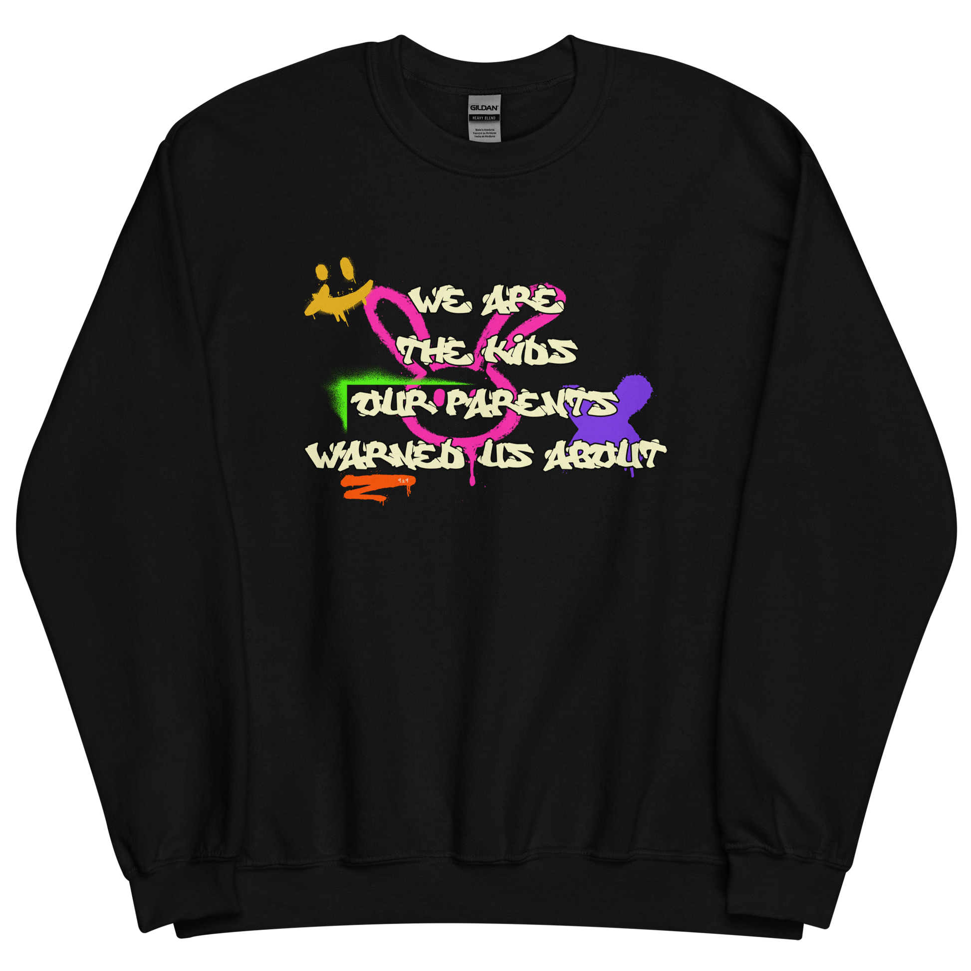 Black sweatshirt with "Bad kids" Original Nine-29 Design