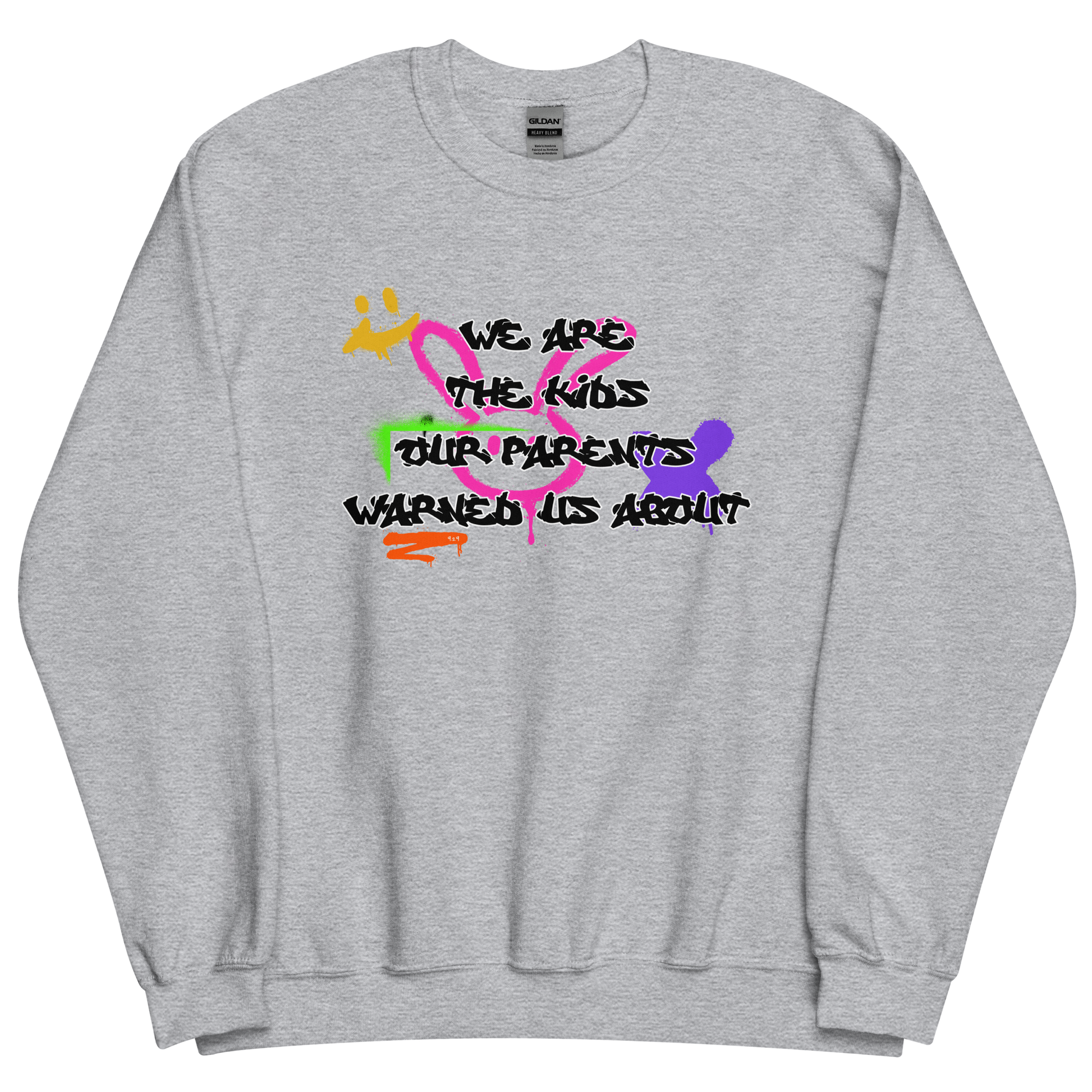 Sport grey sweatshirt with "Bad kids" Original Nine-29 Design