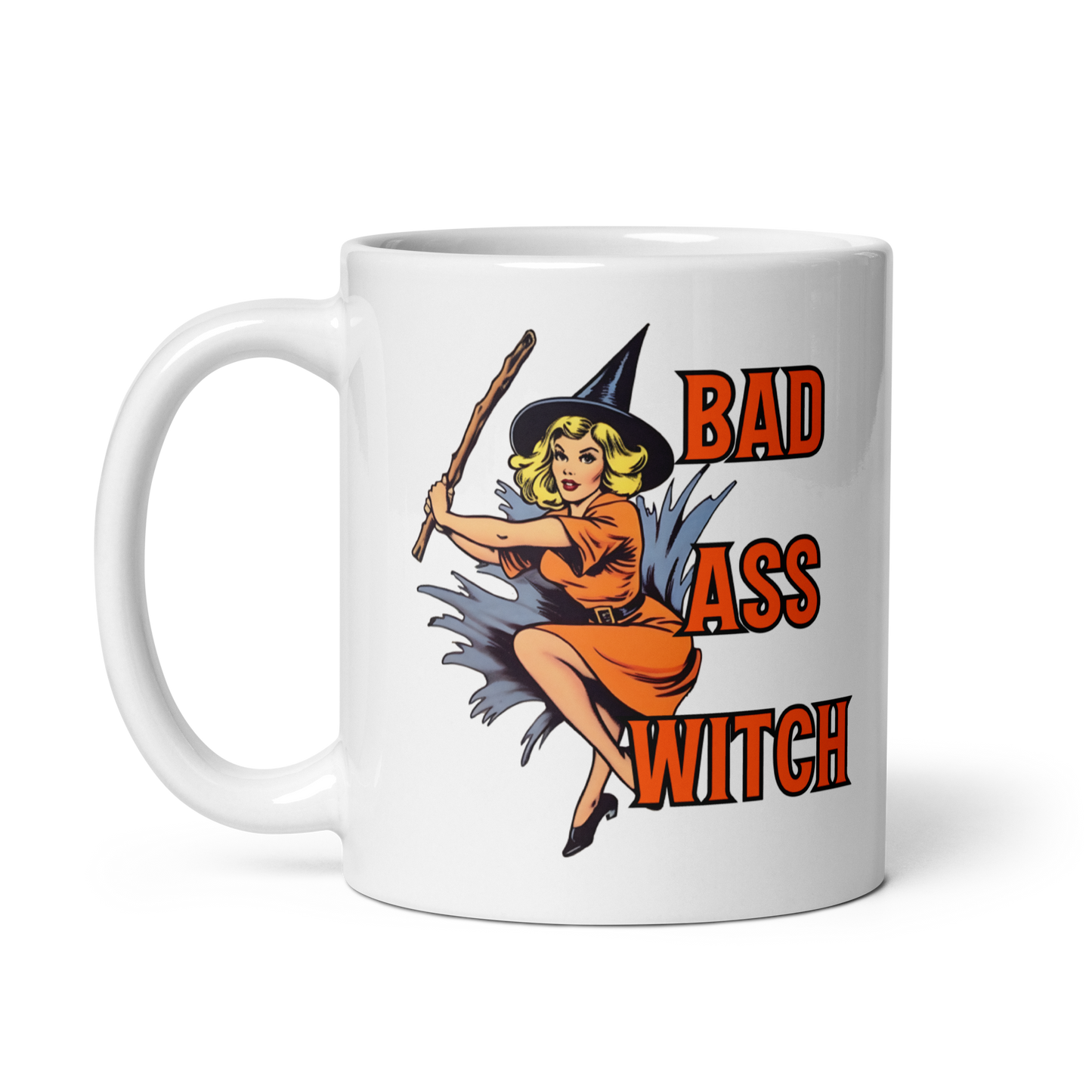 White mug with "Bad Witch" Original Nine-29 Design