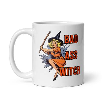 White mug with "Bad Witch" Original Nine-29 Design