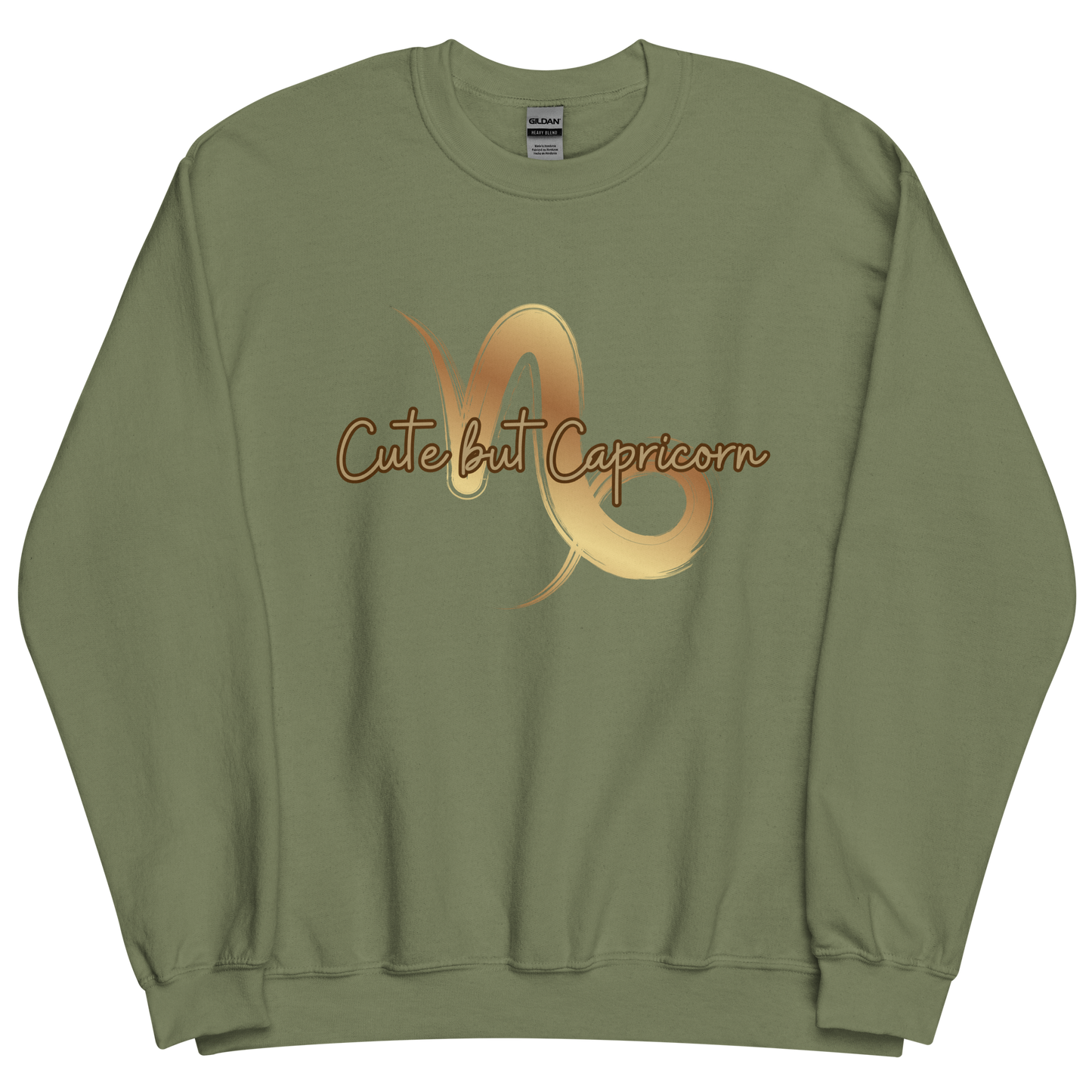 Military green sweatshirt with "Capricorn" Original Nine-29 Design