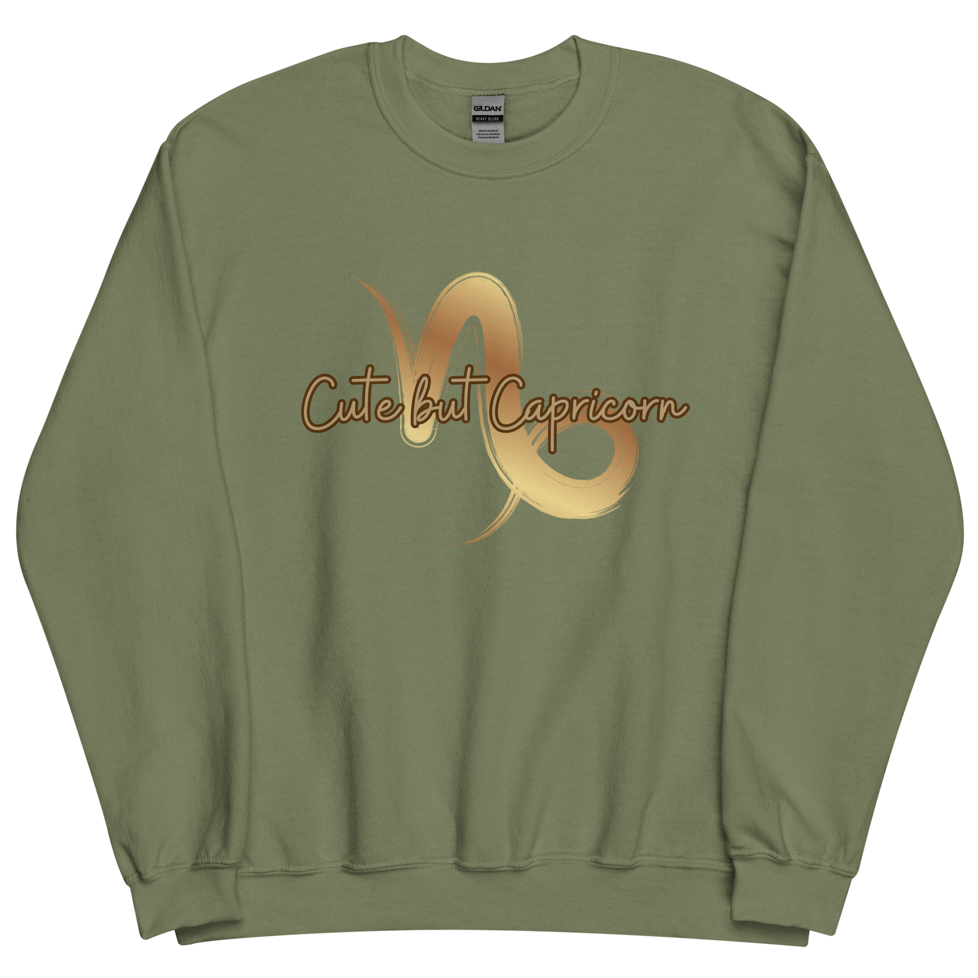 Military green sweatshirt with "Capricorn" Original Nine-29 Design