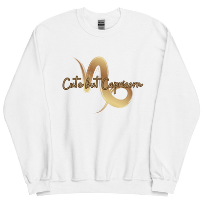 White sweatshirt with "Capricorn" Original Nine-29 Design