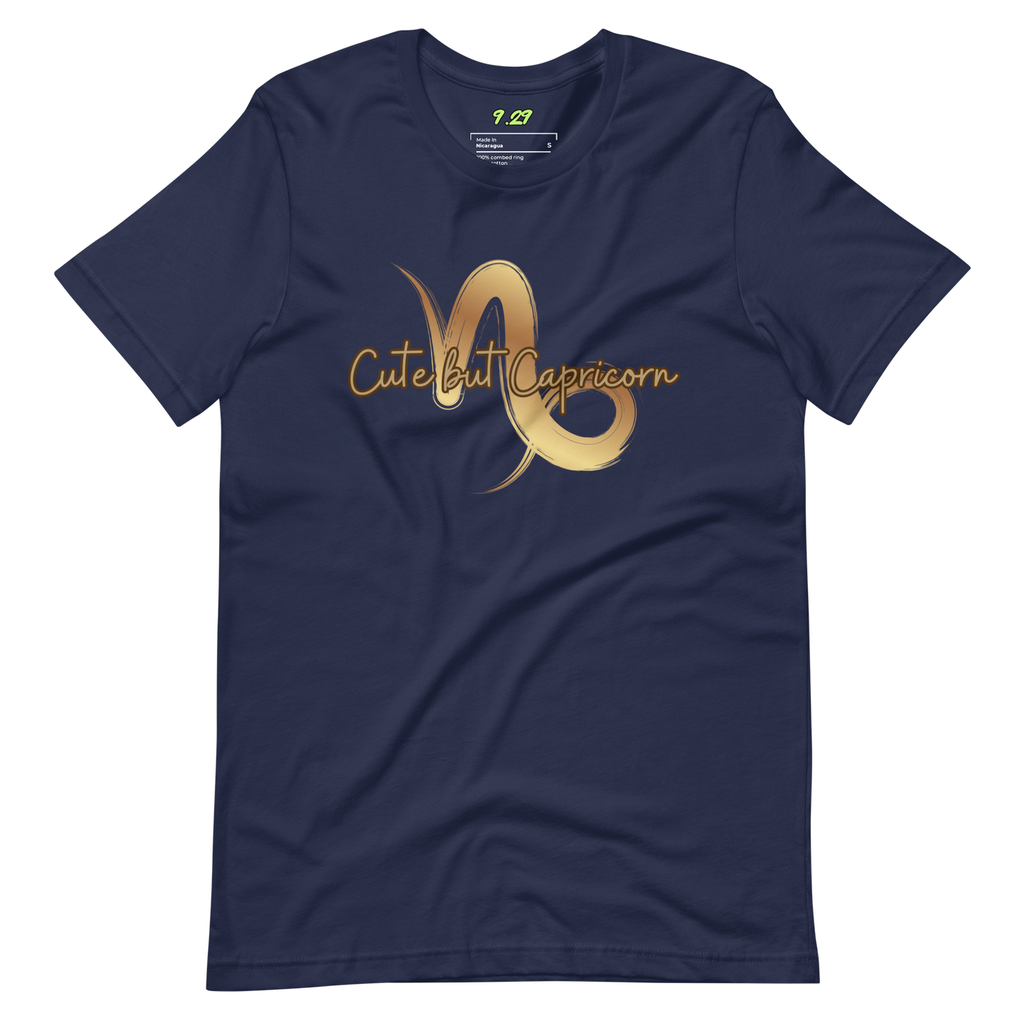 Navy t-shirt with "Capricorn" Original Nine-29 Design