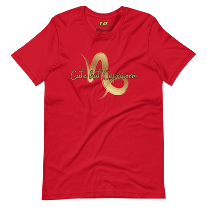 Red t-shirt with "Capricorn" Original Nine-29 Design