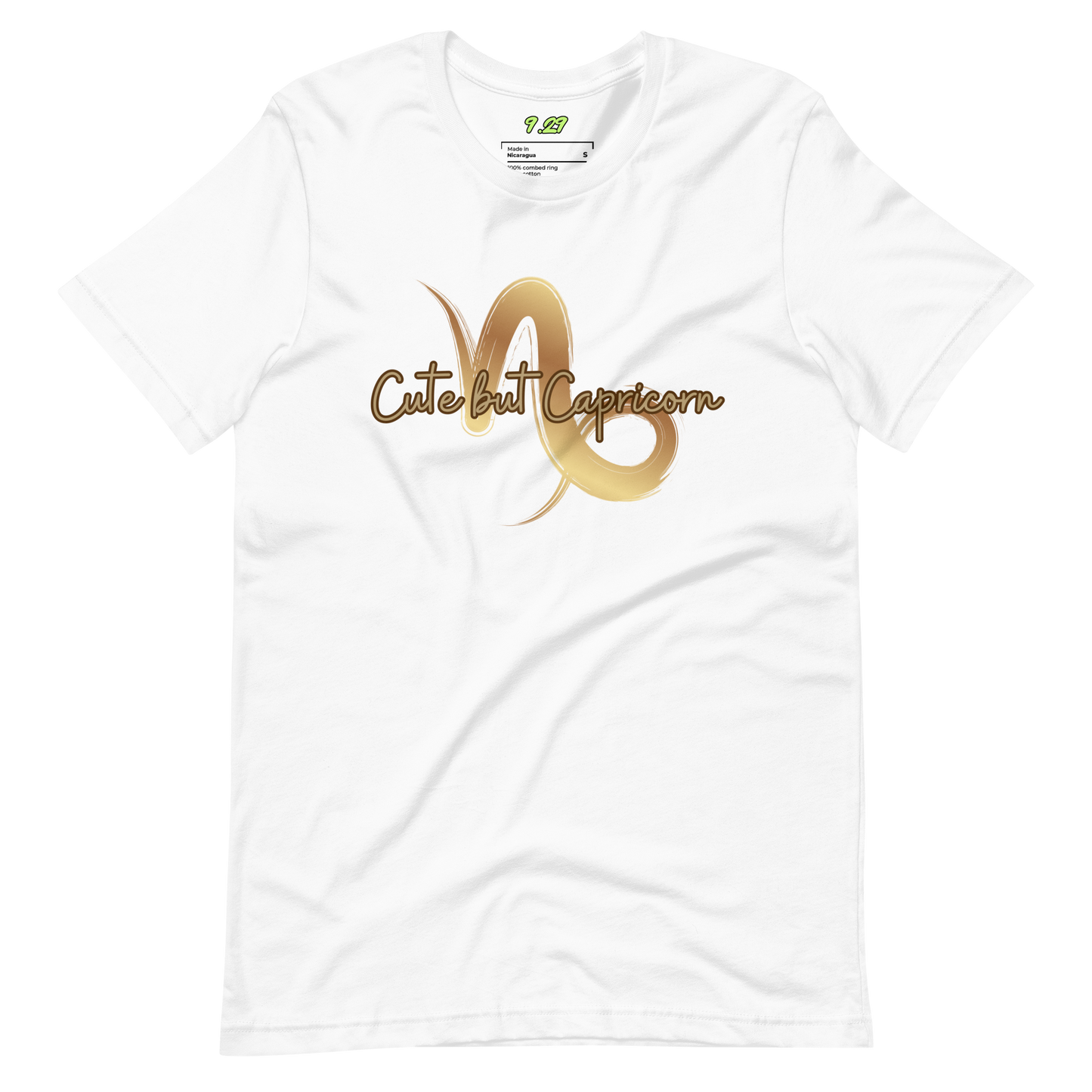 White t-shirt with "Capricorn" Original Nine-29 Design