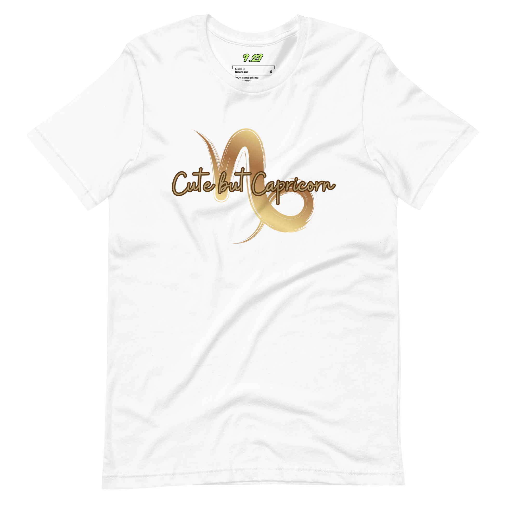 White t-shirt with "Capricorn" Original Nine-29 Design