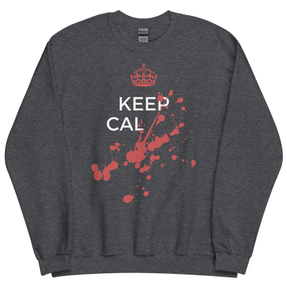 Dark grey heather sweatshirt with Savage "Keep Calm" Original design by Nine-29 Design