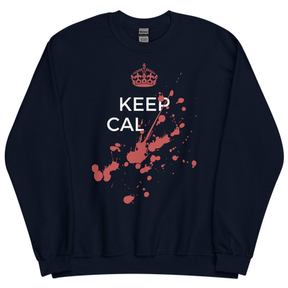 Navy sweatshirt with Savage "Keep Calm" Original design by Nine-29 Design