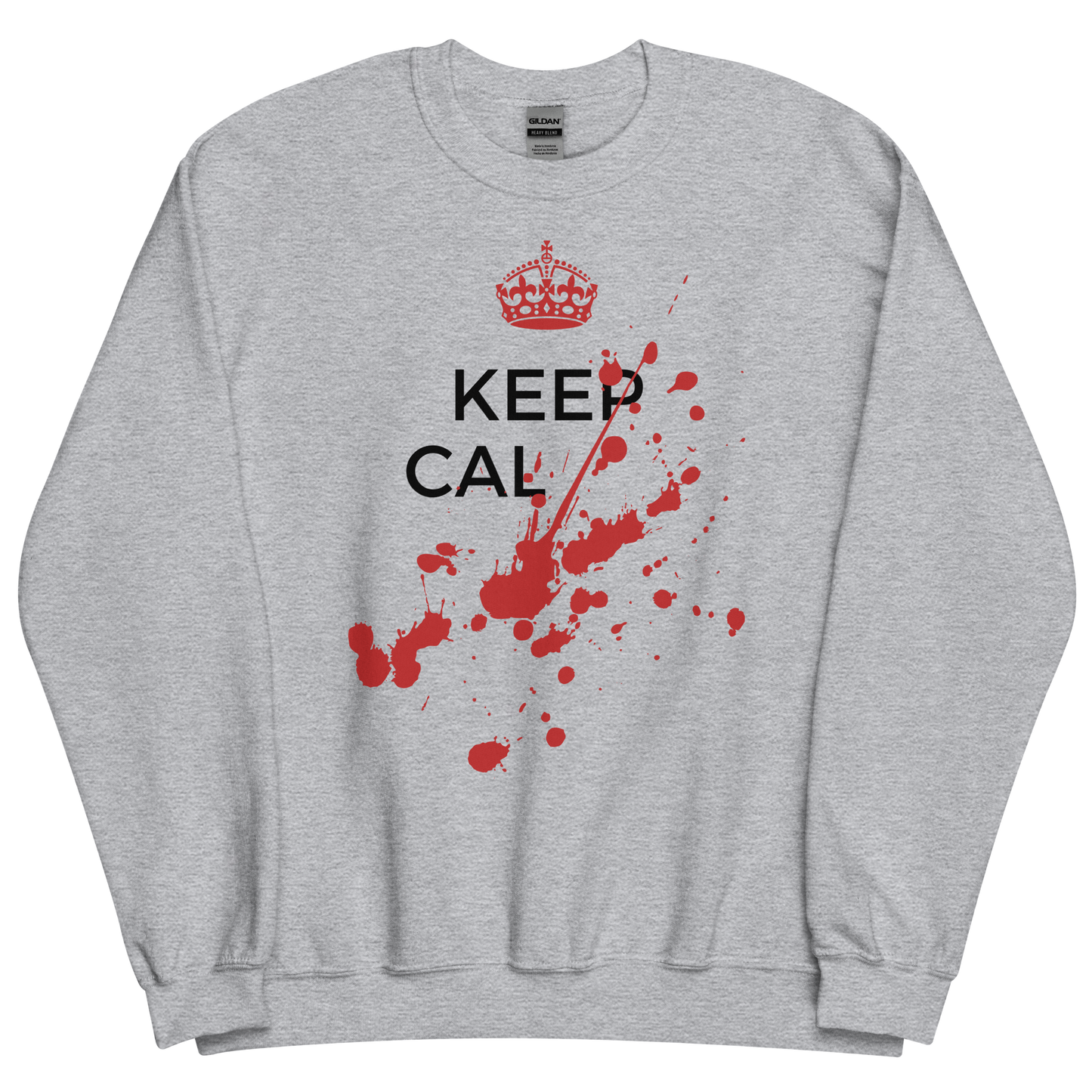 Sport grey sweatshirt with Savage "Keep Calm" Original design by Nine-29 Design