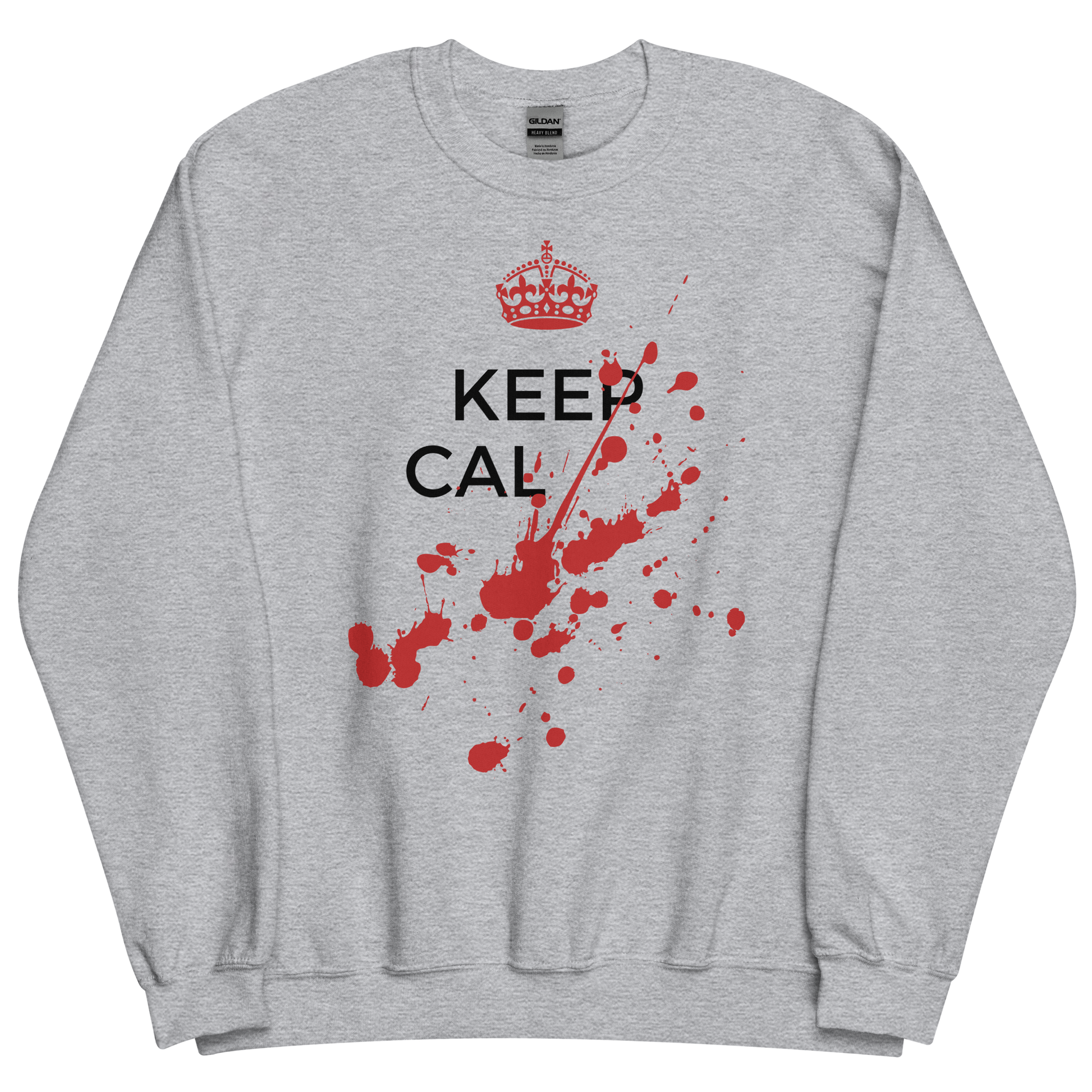 Sport grey sweatshirt with Savage "Keep Calm" Original design by Nine-29 Design