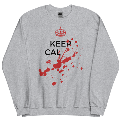 Sport grey sweatshirt with Savage "Keep Calm" Original design by Nine-29 Design