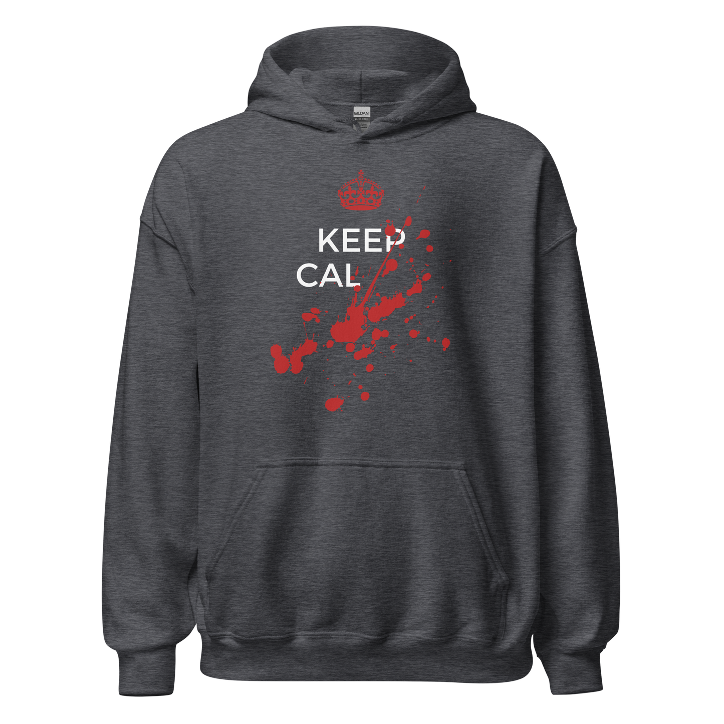 Dark grey heather Hoodie with Savage "Keep Calm" Original design by Nine-29 Design