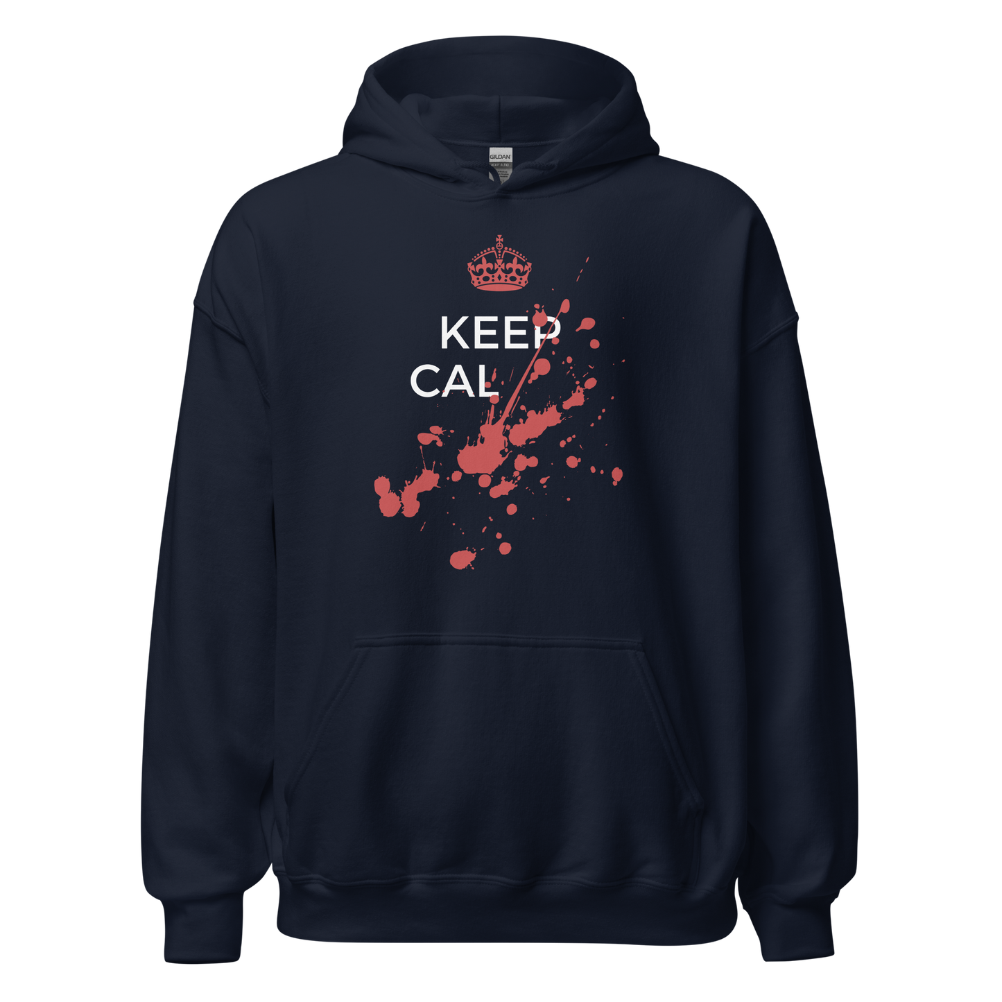 Navy Hoodie with Savage "Keep Calm" Original design by Nine-29 Design