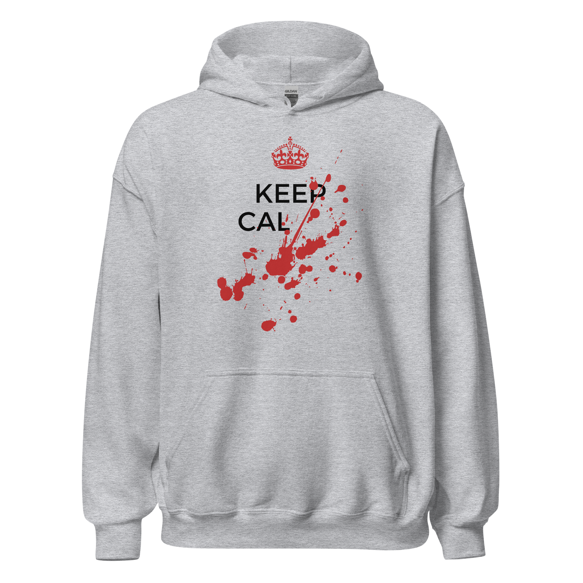 Sport grey Hoodie with Savage "Keep Calm" Original design by Nine-29 Design