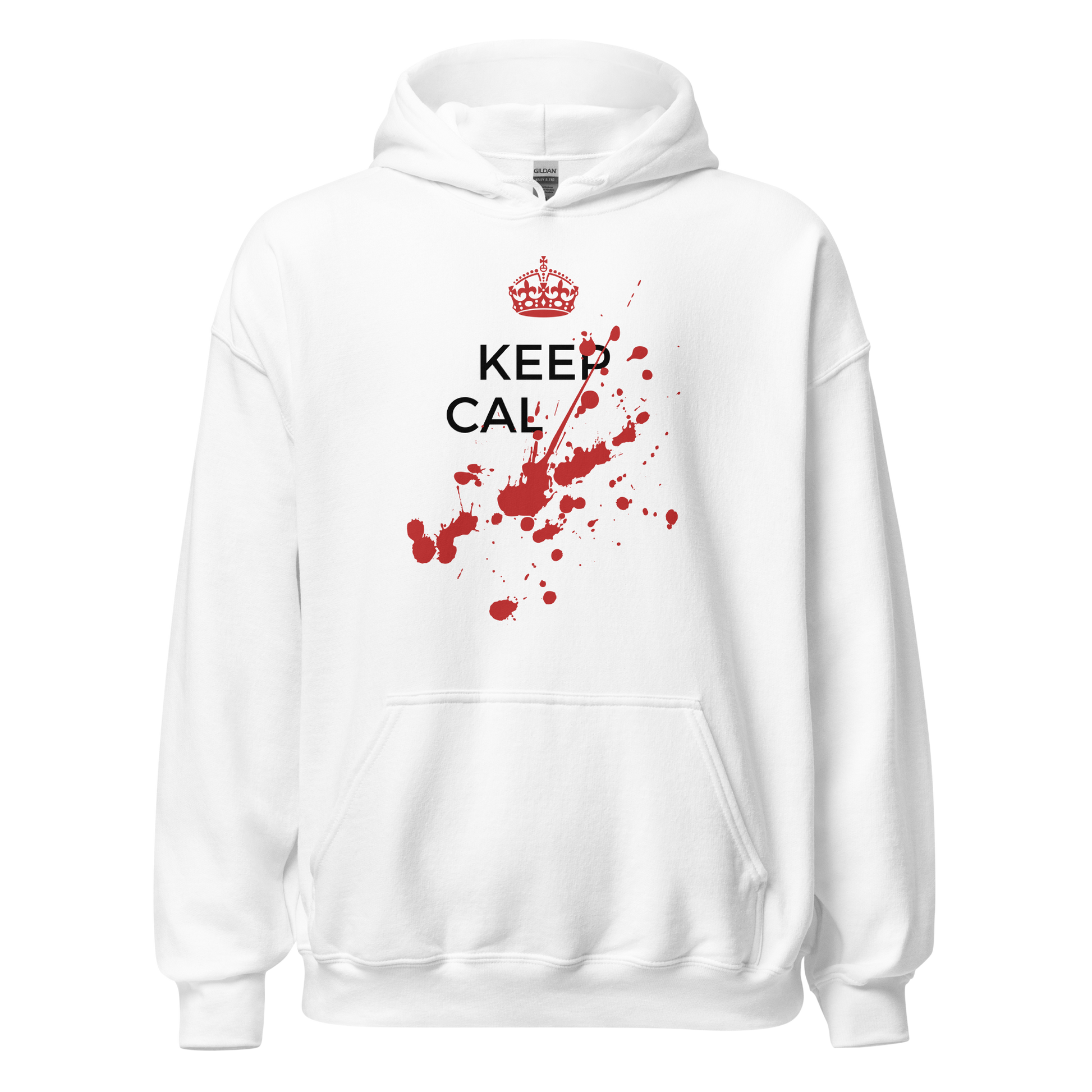 White Hoodie with Savage "Keep Calm" Original design by Nine-29 Design