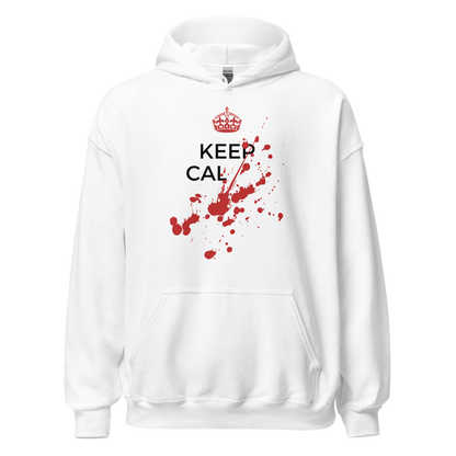 White Hoodie with Savage "Keep Calm" Original design by Nine-29 Design