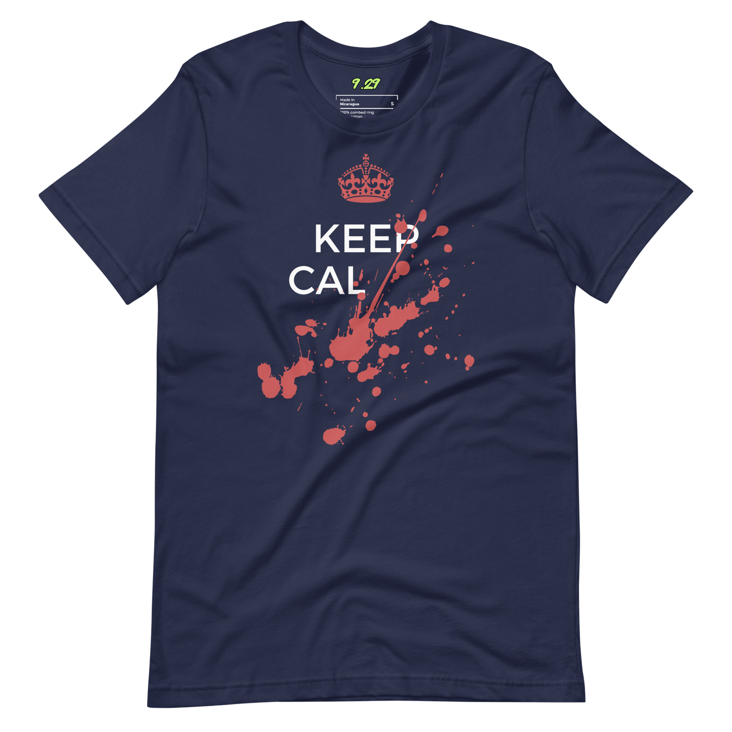 Navy t-shirt with Savage "Keep Calm" Original design by Nine-29 Design