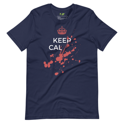 Navy t-shirt with Savage "Keep Calm" Original design by Nine-29 Design