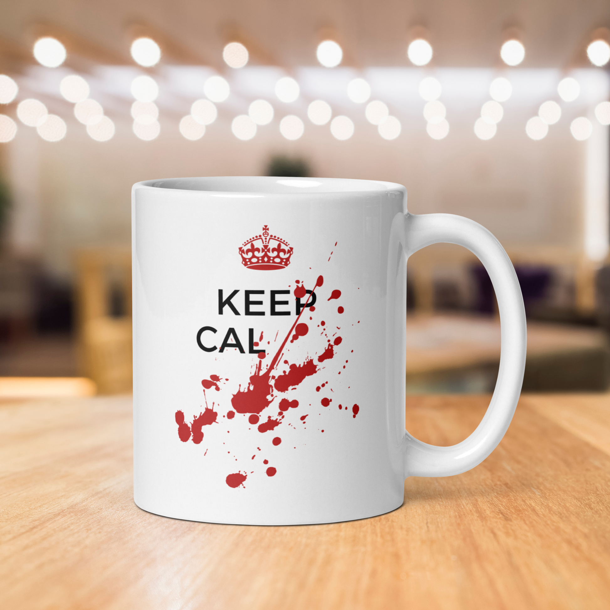 Thumbnail with White mug with "Keep Calm" Original Nine-29 Design