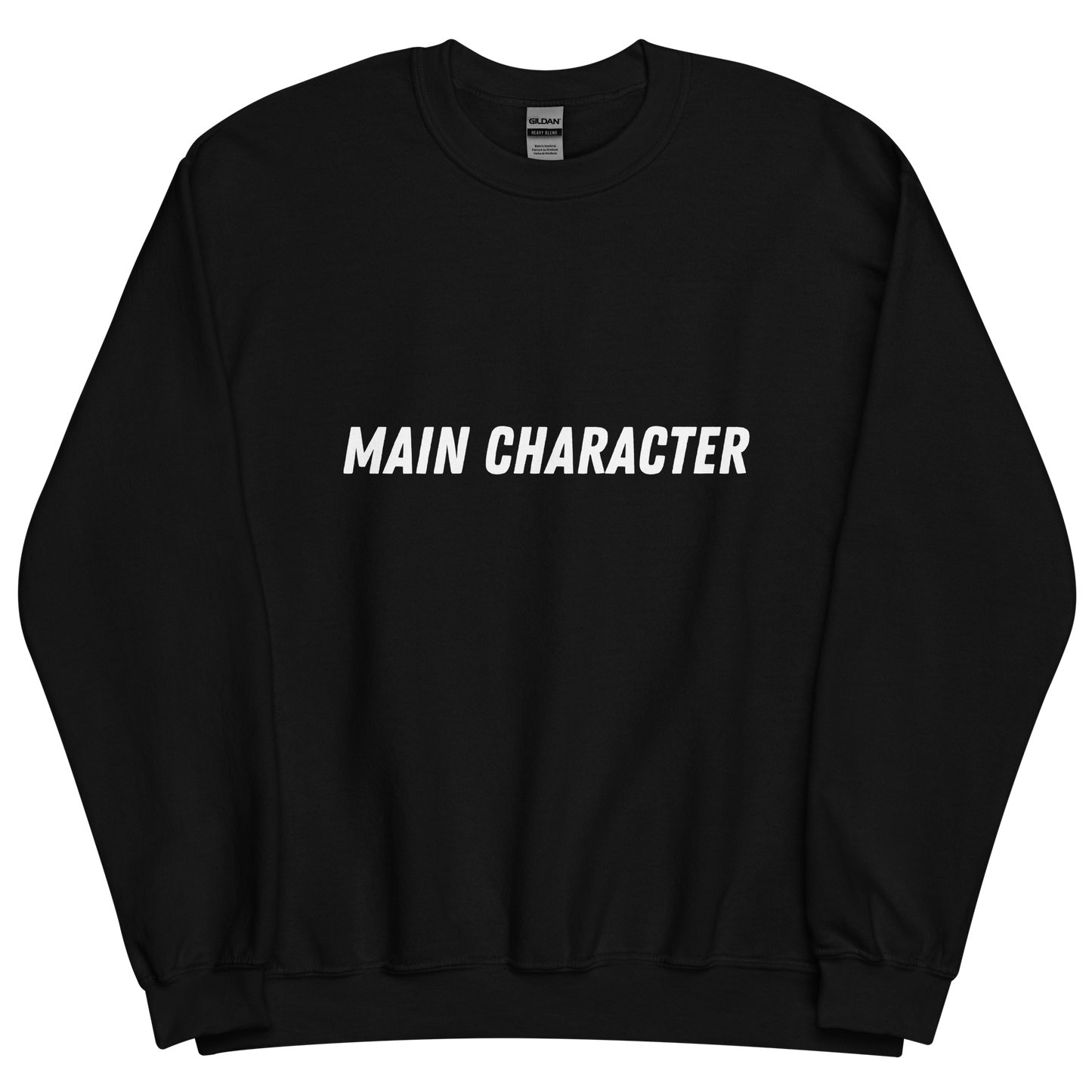 Black sweatshirt with "Main character" Original Nine-29 Design