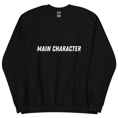 Black sweatshirt with "Main character" Original Nine-29 Design