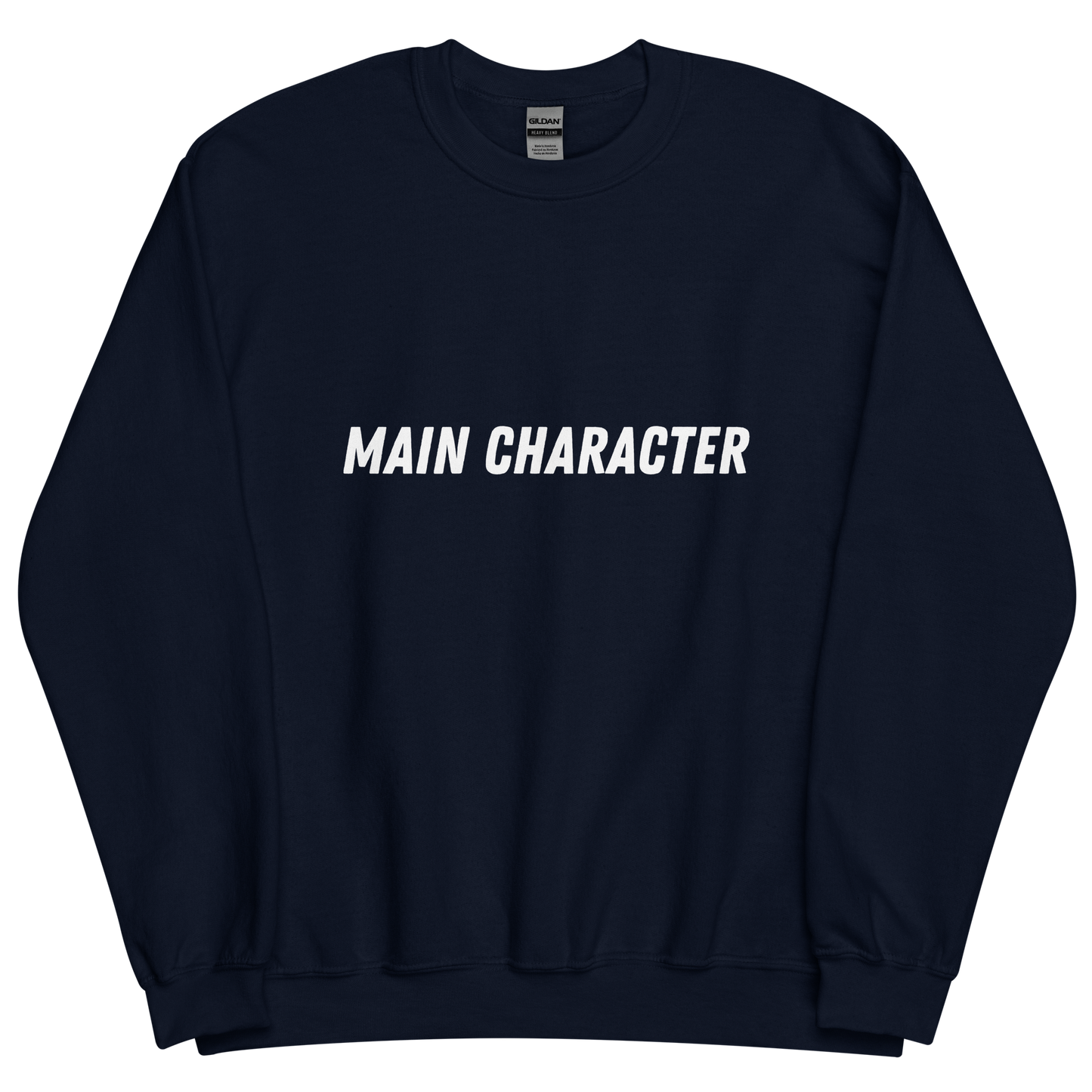 Navy sweatshirt with "Main character" Original Nine-29 Design