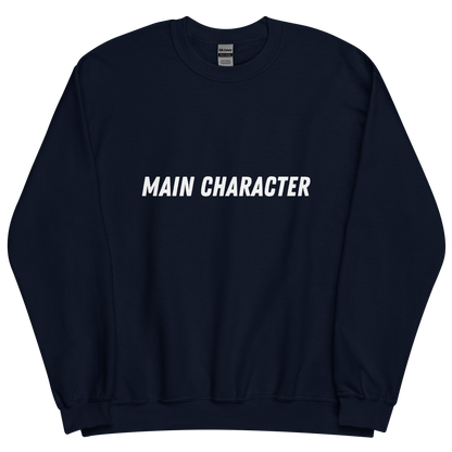 Navy sweatshirt with "Main character" Original Nine-29 Design