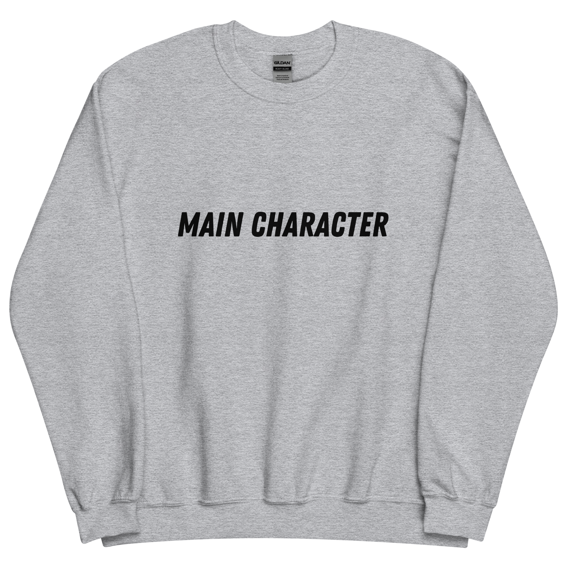 Sport grey sweatshirt with "Main character" Original Nine-29 Design