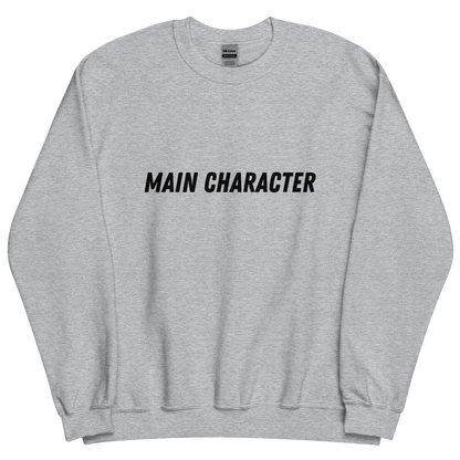 Sport grey sweatshirt with "Main character" Original Nine-29 Design