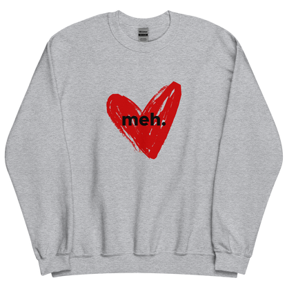 Sport grey sweatshirt with "meh." Original Nine-29 Design