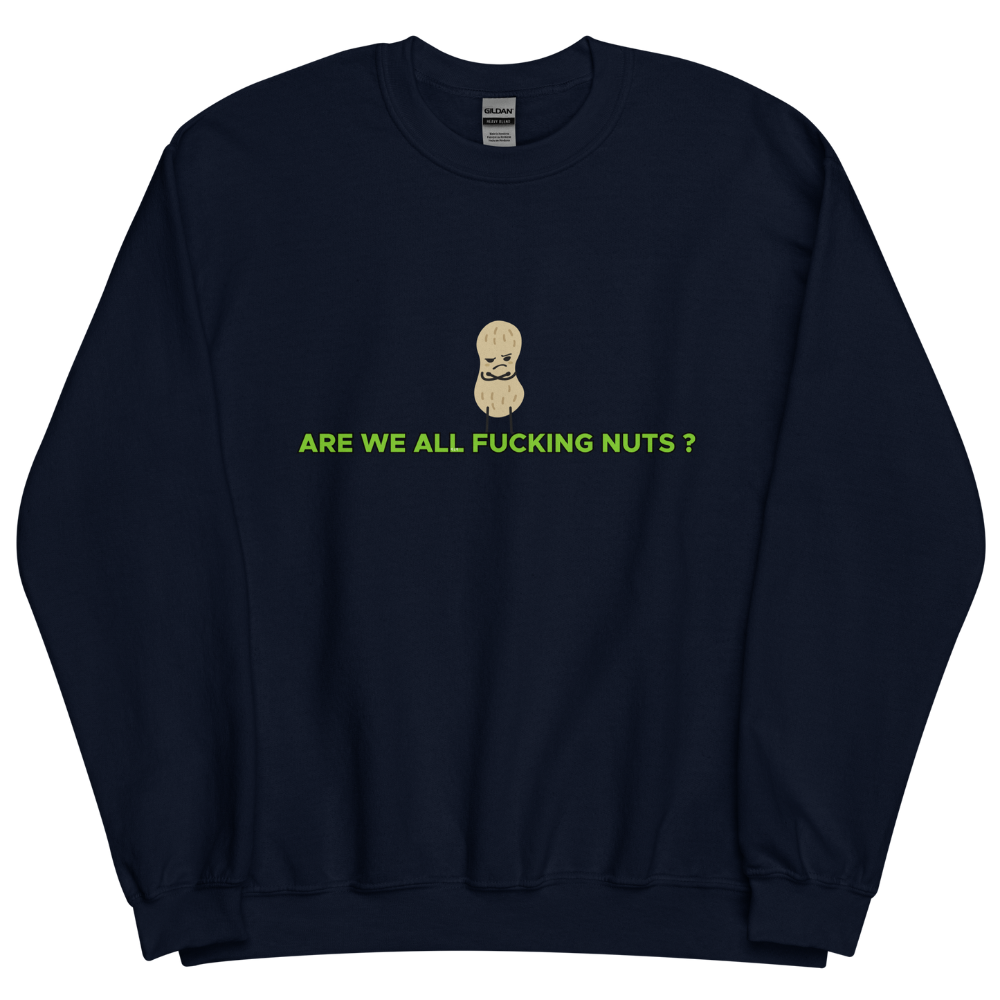 Navy sweatshirt with "Nuts" Original Nine-29 Design