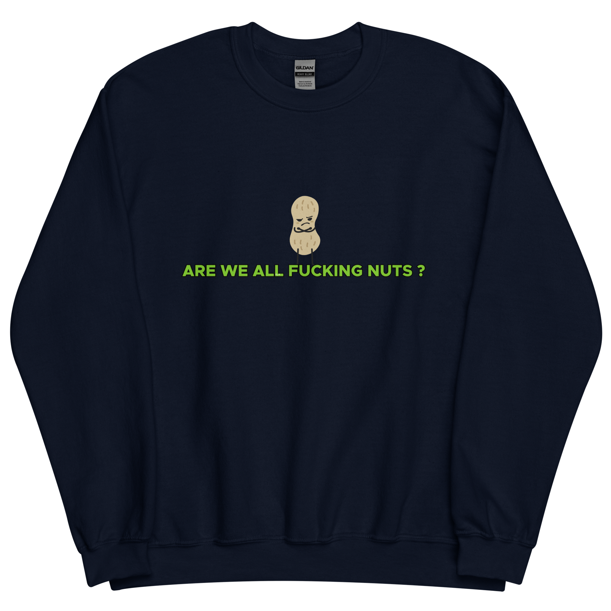 Navy sweatshirt with "Nuts" Original Nine-29 Design