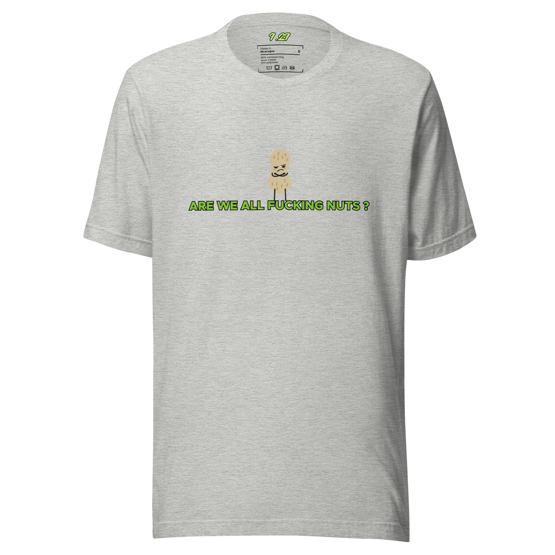 Athletic heather t-shirt with "Nuts" Original Nine-29 Design