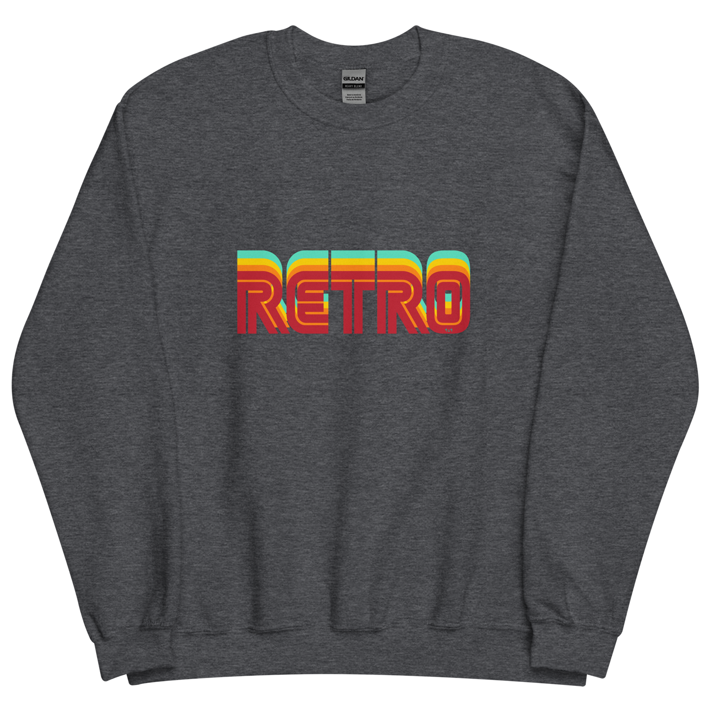 Dark grey heather sweatshirt with "RETRO" Original Nine-29 Design