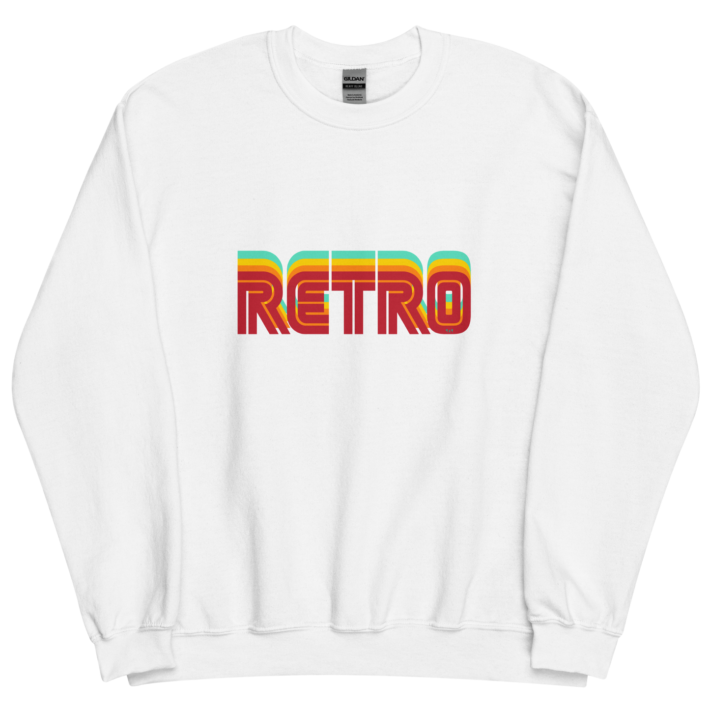 White sweatshirt with "RETRO" Original Nine-29 Design