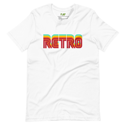 White t-shirt with "RETRO" Original Nine-29 Design