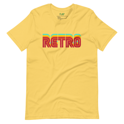 Yellow t-shirt with "RETRO" Original Nine-29 Design