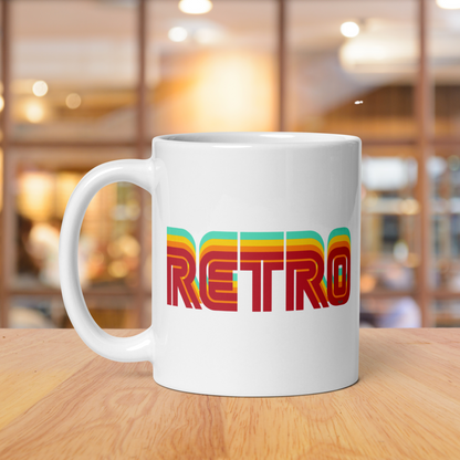 Thumbnail with White mug with "RETRO" Original Nine-29 Design